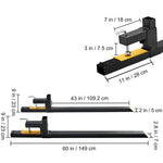 SucceBuy 43"/60" Clamp on Pallet Forks 2000/4000 lbs Tractor Bucket Forks Heavy Pallet Forks for Tractor Attachment Skid Steer