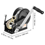 SucceBuy Hand Winch Heavy Duty Rope Crank with 33 ft Steel Wire Cable and Two-Way Ratchet for Trailer Boat or ATV Towing