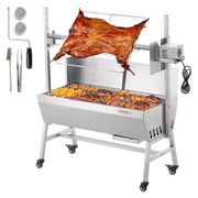 Bild in Galerie-Viewer laden, 【Premium】Amocart 35inch Rotisserie Grill Electric Motor Charcoal Spit Grill Stainless Steel Roaster w/Lock le Wheels for Campin
