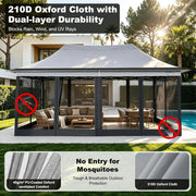 Load image into Gallery viewer, 12x20 Pop Up Gazebo on Clearance with Mosquito Netting, Light Gray | Pop Up Canopy Tent, Adjustable Height, Easy, Customized
