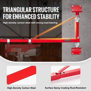 Bild in Galerie-Viewer laden, Amocart Electric Hoist Support Arm Swing Holder with Pole Steel Hoist Frame 180° Scaffold Winch Lifting Arm for Workshop Garage
