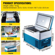 Charger l'image dans la visionneuse de galerie, Amocart 20-55L Portable Refrigerator Car Refrigerator Electric Compressor Cooler with 12/24v DC &amp; 110-240v AC
