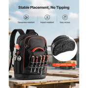 Charger l'image dans la visionneuse de galerie, Amocart 65 Pockets Tool Bag Tool Backpack with Molded Base Electrician Jobsite Back Pack  for Repairman Tools Storage Organizer
