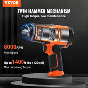 Load image into Gallery viewer, SucceBuy Lightweight 4.6 lb Design Pneumatic Impact Gun with 11-PCS 1/2-Inch Drive CR-V Steel Impact Socket Set &amp; Carrying Case

