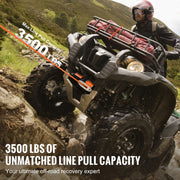 Bild in Galerie-Viewer laden, Amocart 3500lbs Electric Winch ATV/UTV Wired Car Winch with 39 ft Synthetic Rope Aluminum IP55 Waterproof for Towing Boat Truck
