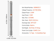 Bild in Galerie-Viewer laden, Amocart Deep Well Submersible Pump 1HP / 1.5HP / 2HP Output Power 230V/115V 31.7 GPM Flow for Industrial Irrigation &amp; Home Use
