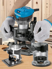 Load image into Gallery viewer, Amocart 800W Soft Start Compact Router Kit Variable Speed 10000-30000Rpm with Fixed Base, Plunge Base, Tilt Base and Offse Base
