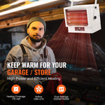SucceBuy Electric Garage Heater Digital Fan Forced Wall with Remote Control Overheat Protection Hardwired Heater  for Workshop