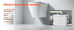 SucceBuy Macerator Pump 500W 29GPM Flow 26ft/8 m Head Wall-Hung Toilet Pump, 4 Water Inlets Waste Water Disposal Upflush Machine