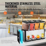 Amocart 4 Tanks Commercial Beverage Dispenser 10L/12L Per Tank Juice Dispenser Stainless Steel Ice Tea Drink Machine