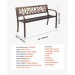 Amocart Outdoor Bench Wooden Metal Garden Bench for Outdoors 480 lbs Load Capacity Bench Outdoor Garden Park Bench