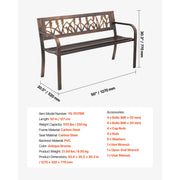 Bild in Galerie-Viewer laden, Amocart Outdoor Bench Wooden Metal Garden Bench for Outdoors 480 lbs Load Capacity Bench Outdoor Garden Park Bench
