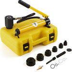 SucceBuy 10Ton Hydraulic Knockout Punch Driver Kit 1/2"-2"  6 Dies Carbon Steel Sheet Hole Opener Repair Tool Manuel Hole Digger