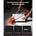 Amocart 17-Inch Manual Tile Cutter for Wall & Polished Tiles Double Rails for Precise Cutting Tungsten Carbide Wheel Precise