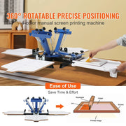 Charger l'image dans la visionneuse de galerie, Amocart Screen Printing Machine 360° Rotable Silk Screen Printing Press 54x45cm Screen Printing Press Adjustable Tension
