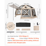 Amocart Pop up Gazebo Screen Tent Camping Canopy Tent w/ Removable Top&Carry Bag Quick-Set&Bite-Proof Screen House Sun Shelter