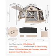 Charger l'image dans la visionneuse de galerie, Amocart Pop up Gazebo Screen Tent Camping Canopy Tent w/ Removable Top&amp;Carry Bag Quick-Set&amp;Bite-Proof Screen House Sun Shelter
