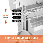 SucceBuy Rotisserie Grill with Hooded Cover BBQ Whole Pig Lamb Goat Charcoal Spit Grill Electric Motor Stainless Steel Roaster