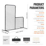 SucceBuy L Screen Baseball for Batting Cage 7x7 ft Softball Safety Screen Body Protector Portable Batting Screen with Carry Bag