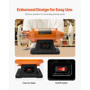 Load image into Gallery viewer, Amocart 1/2HP Bench Buffer Polisher 6-inch 3450RPM Single Speed  with 2PCS Cloth Wheels Cast Iron Base for Metal Wood Polishing
