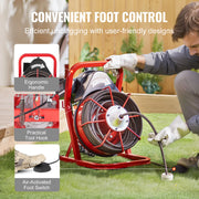 Charger l'image dans la visionneuse de galerie, Amocart Drain Cleaner Machine 75FT/50FT Sewer Snake Auger Manual 1/2 Inch Electric Drain Cleaning Machine w/ 4 Cutters for Home
