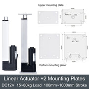 Load image into Gallery viewer, DHLA1300-A2 DC12V linear actuator 100MM~1000MM stroke 15kg/30kg/40kg/80kg load 10mm/s~66mm/s 30W electric lifting motor
