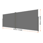 SucceBuy Retractable Side Awning Outdoor Privacy Polyester Water-proof Retractable Patio Screen UV 30+ Room Divider Wind Screen