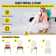Load image into Gallery viewer, Amocart 100Pcs Wedding Chair Covers Stretch Polyester Spandex Slipcover Folding Flat Front Chair Covers for Hotel Dining Party
