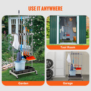 Charger l'image dans la visionneuse de galerie, Amocart Garden Tool Organizer Yard Tool Tower Rack 10 Slots with Hook &amp; Wheels Broom Storage for Garage Outdoor Organization

