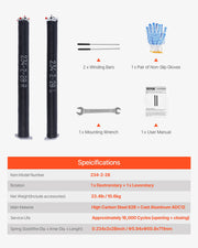 Charger l'image dans la visionneuse de galerie, Amocart Garage Door Torsion Springs Pair Cycles Electrophoresis Black Coated for Replacement Garage Door Springs
