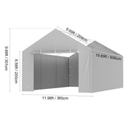Charger l'image dans la visionneuse de galerie, Amocart Carport Replacement Canopy Cover Garage Top Tent Shelter Tarp Heavy-Duty Waterproof &amp; UV Protected with Ball Bungees
