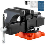 Amocart Bench Vise 5"/5.5"/8" Jaw Width Multipurpose Vise with 360° Swivel Locking Base Vise with Anvil for Clamping Round Pipe