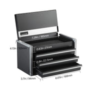 Charger l'image dans la visionneuse de galerie, Amocart 8.6in 3 Drawers Metal Tool Box Portable Tools Chest with Feet Pads &amp; Ball Bearing Powder Coated Tool Storage for Garage
