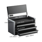 SucceBuy 8.6in 3 Drawers Metal Tool Box Portable Tools Chest with Feet Pads & Ball Bearing Powder Coated Tool Storage for Garage