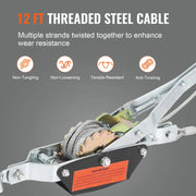 Charger l'image dans la visionneuse de galerie, Amocart Come Along Winch 2/4/5 Ton Pulling Capacity Heavy Duty Ratchet Automotive Hoist Power Cable Puller for Vehicle Rescue

