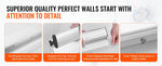 Amocart Drywall Skimming Blade Set 10/16/24/32/40 inch Skimming Blades + 34-81.6 in Extension Handle Pole Stainless Steel Knife