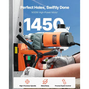 Load image into Gallery viewer, Amocart 11PCs Magnetic Drill Motor 1.6 in 1450W Boring Diameter 850RPM Speed 2810 lbf Portable Electric Mag Drill Press
