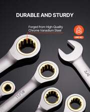 Charger l'image dans la visionneuse de galerie, Amocart Combination Wrench Set 24/30-Piece Ratcheting Wrench Set with Organizer Rack Cr-V Steel Wrench Set SAE  Metric
