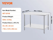 Bild in Galerie-Viewer laden, Amocart 4 Size Stainless Steel Prep Table Heavy Duty Metal Worktable Commercial Work Table for Restaurant and Home
