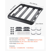 Charger l'image dans la visionneuse de galerie, Amocart Roof Rack Cargo Carrier 48x40x5.6“ Universal Rooftop Cargo Basket Car Top Luggage Holder Anti-Rust Alloy Steel for Car
