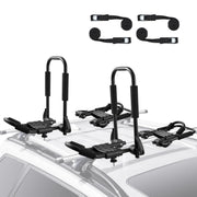 Bild in Galerie-Viewer laden, Amocart Kayak Roof Rack 2 Pairs J-Bar Soft Roof Rack Quick Folding Top Mount Tie Down Carrier for Surf Board Canoe Ski Board
