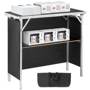 Charger l'image dans la visionneuse de galerie, Amocart Folding Portable Bar Table Tradeshow Podium Table for Party Picnic Exhibition Include Carrying Case Storage Shelf Skirt
