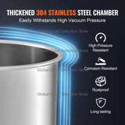 Load image into Gallery viewer, Amocart 3/5 Gal Upgraded Tempered Glass Lid Vacuum Degassing Chamber 304 Stainless Steel for Stabilizing Wood, Resin Degassing
