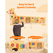 Bild in Galerie-Viewer laden, Amocart Puppy Kids Wall Busy Panels 12 Activities Board Montessori Sensory Learning Activity Center for Children Playroom Toys
