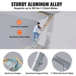 Amocart Attic Ladder Foldable 350pound  22.5" x 63" Multi-Purpose Aluminium Extension Light Fits 9.5'-12' Ceiling Heights