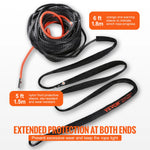 SucceBuy 26500/32000 lbs Synthetic Winch Rope Truck Boat Replacement Line Cable Rope W/ Forged Hook ATV Car Outdoor Accessories