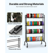 Charger l'image dans la visionneuse de galerie, Amocart 4 Tier 3D Printer Filament Rolling Filament Spool Storage Rack with Wheels for Office Workshop 3D Printing Station
