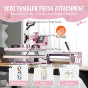 Bild in Galerie-Viewer laden, Amocart Heat Press Machine 12x15inch  8in 1 Heat Transfer Machine 360° Swing Away T-Shirt for T-Shirts/Mugs/Hats/Plates Pink
