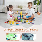 Charger l'image dans la visionneuse de galerie, Amocart 56PCS Magnetic Tiles Magnet Building Blocks with 4 Dinosaurs Construction Stacking Stem Educational Toys for Kids
