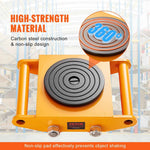 SucceBuy All-Steel Industrial Machinery Mover Pallet Trolley 6T Small Carrying Tank W/ 360Degree Rotation for Transporting Cargo